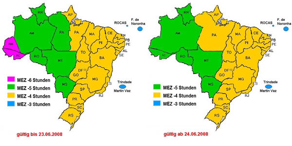 Zeitzonen in Brasilien